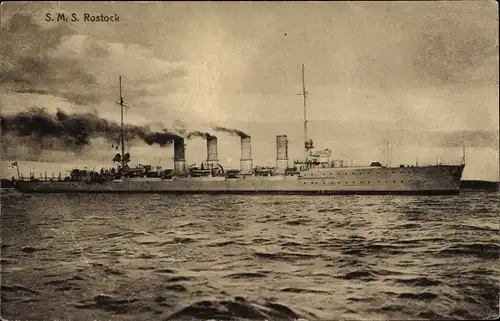 Ak Deutsches Kriegsschiff, SMS Rostock, Kaiserliche Marine