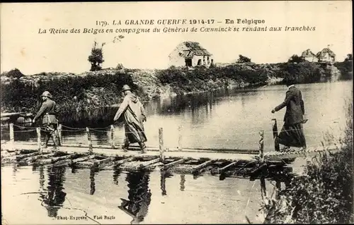 Ak Belgique, Grande Guerre 1917, La Reine des Belges, General de Ceuninck