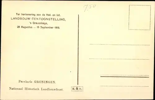 Ak 's Gravenhage Den Haag Südholland, Landbauausstelung 1913