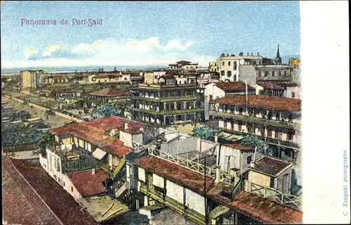 Ak Port Said Ägypten, Panorama