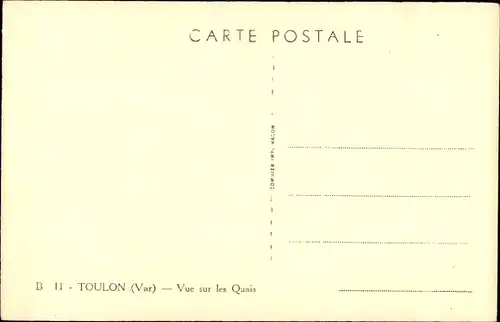 Ak Toulon Var, Vue sur les Quais