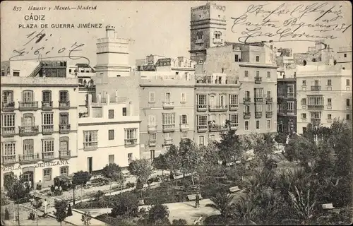 Ak Cádiz Andalusien, Plaza de Guerra Jimenez