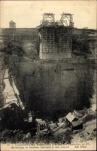 Ak Angers Maine et Loire, Hermitage la Saulaie, Carriere a ciel ouvert