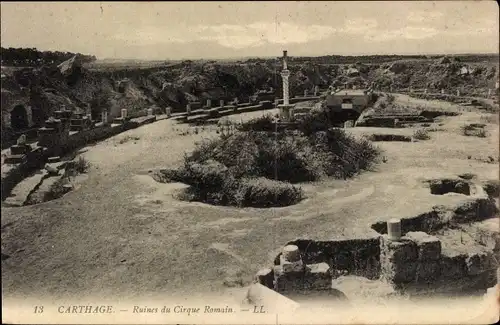 Ak Carthage Karthago Tunesien, Ruines du Cirque Romain