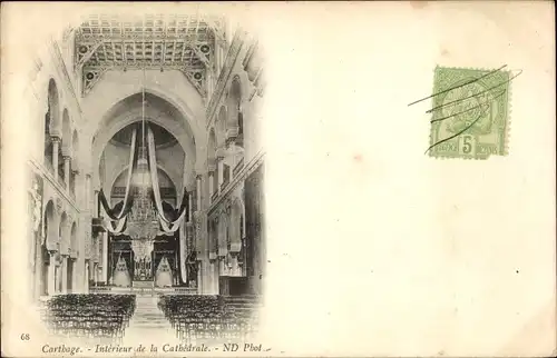 Ak Carthage Karthago Tunesien, Interieur de la Cathedrale