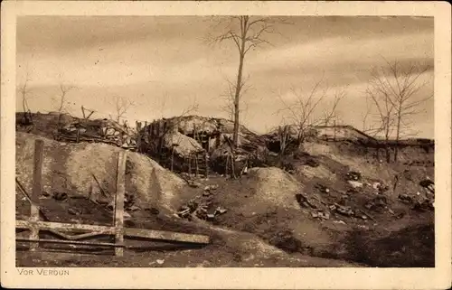 Ak Vor Verdun, Ein bombensicherer Unterstand für französische Maschinengewehre