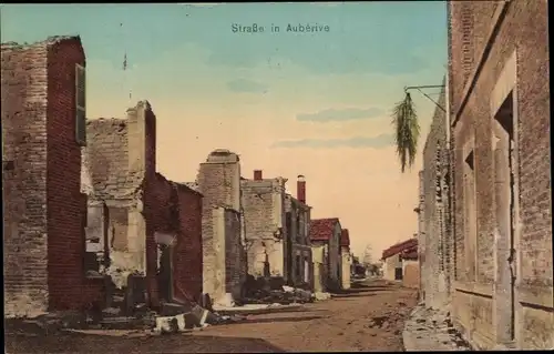 Ak Aubérive Marne, Straßenpartie