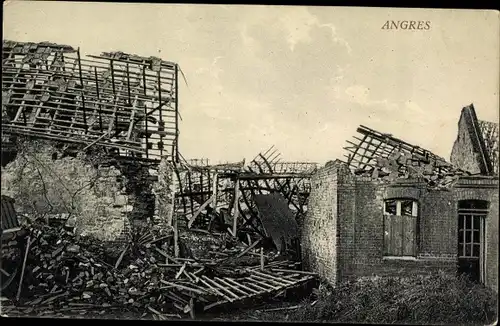 Ak Angres Pas-de-Calais, Kriegszerstörung 1. WK