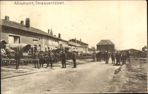 Ak Allamont Meurthe et Moselle, Straßenleben, Soldaten