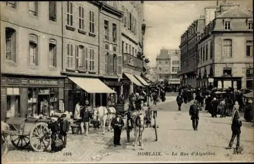 Ak Morlaix Finistère, La Rue d'Aiguillon