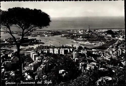 Ak Genova Genua Liguria, Panorama dal Righi