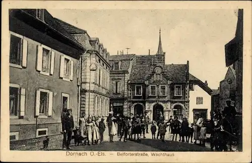 Ak Dornach Mulhouse Mülhausen Elsass Haut Rhin, Belforterstraße, Wachthaus