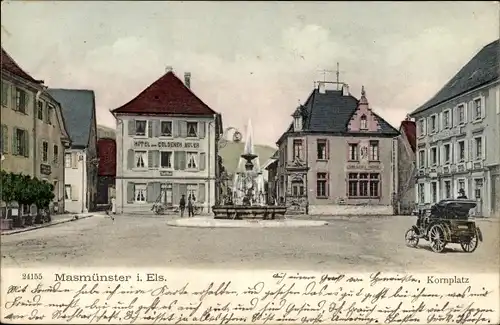 Ak Masevaux Masmünster Elsass Haut Rhin, Kornplatz