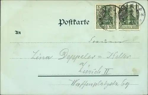 Litho Triberg im Schwarzwald, Schwarzwald Hotel, Gewerbehalle, Wasserfall, Totalansicht