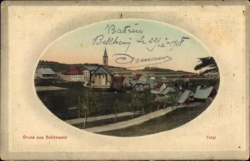 Präge Passepartout Ak Schönwald im Schwarzwald, Totalansicht