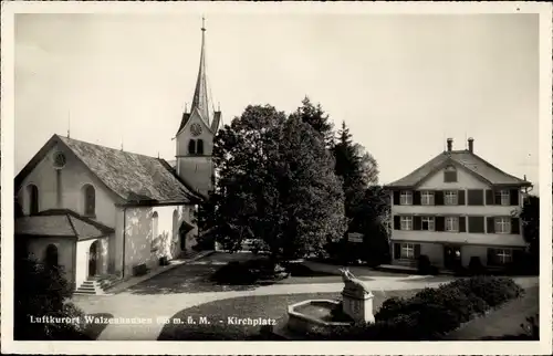 Ak Walzenhausen Kanton Appenzell Ausserrhoden Schweiz, Kirchplatz