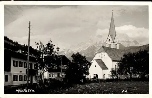 Ak Hochfilzen in Tirol, Teilansicht mit Kirche