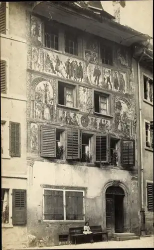 Foto Ak Stein am Rhein Kanton Schaffhausen, Haus zum weißen Adler