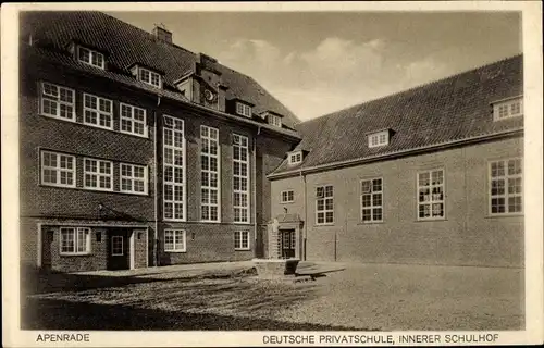 Ak Aabenraa Apenrade Dänemark, Deutsche Privatschule, innerer Schulhof