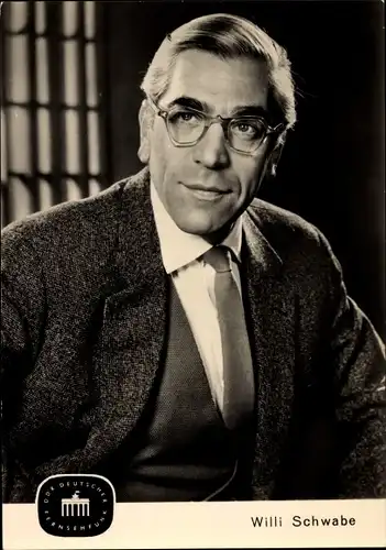 Ak Schauspieler Willi Schwabe, Portrait, Brille, Krawatte