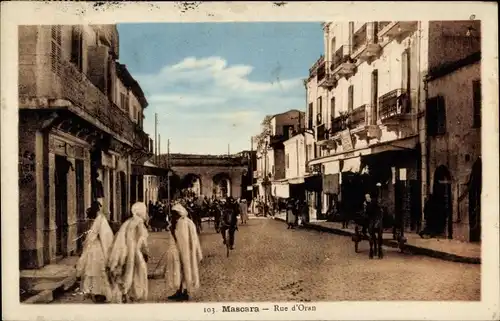 Ak Mascara Algerien, Rue d'Oran