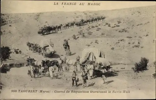 Ak Taourirt Marokko, La France au Maroc, Convoi de Requisition traversant le Ravin Mull