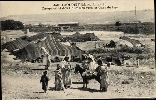 Ak Taourirt Marokko, Campement des Goumiers vers la Gare du bas, Einheimische, Zelte