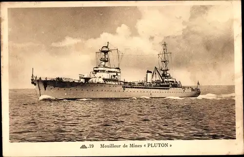 Ak Französisches Kriegsschiff, Mouilleur de Mines Pluton
