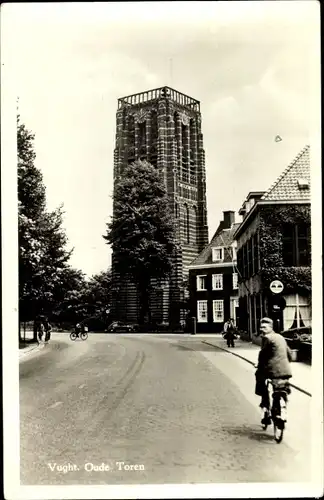 Ak Vught Nordbrabant, Oude Toren, Turm, Fahrradfahrer