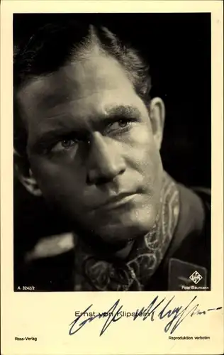 Ak Schauspieler Ernst von Klipstein, UFA Film, Portrait, Ross A 3242 2