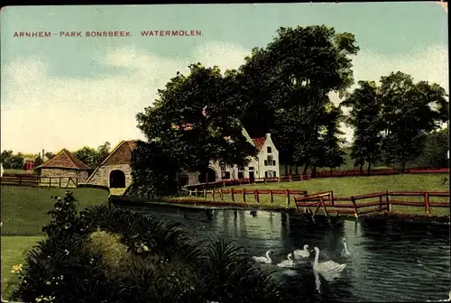 Ak Arnhem Gelderland Niederlande, Park Sonsbeek Watermolen