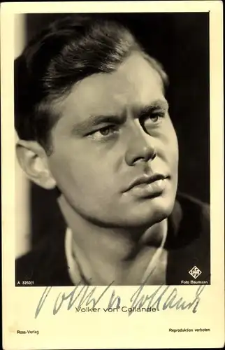 Ak Schauspieler Volker von Collande, Portrait, Ross Verlag A 3250/1