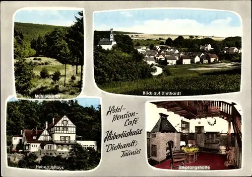 Ak Diethardt im Taunus, Mühlbachtal, Hubertushaus, Empfangshalle