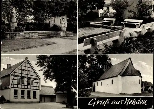 Ak Nehden Brilon im Sauerland, Denkmal, Fachwerkhaus, Kapelle