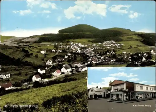 Ak Neroth in der Eifel, Kaufhaus Meis, Ortsansicht