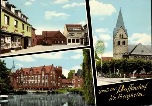 Ak Paffendorf Bergheim an der Erft, Kirche, Geschäfte