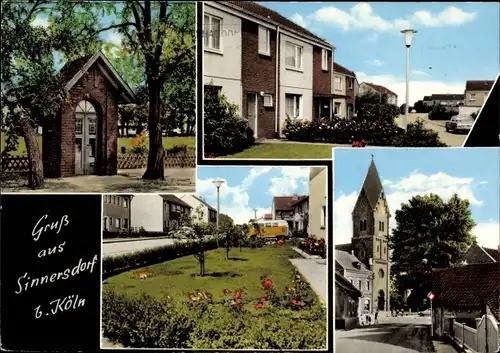 Ak Sinnersdorf Pulheim Nordrhein Westfalen, Kirche, Tor, Straßenansicht