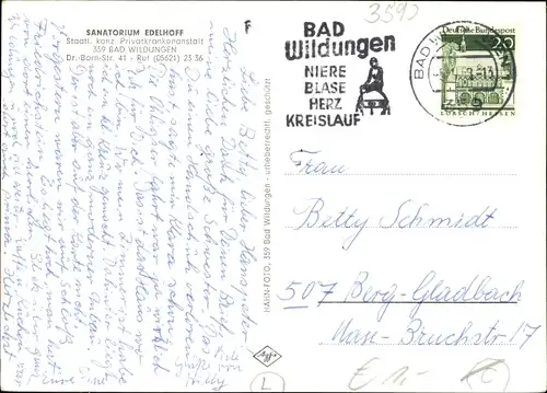 Ak Bad Wildungen in Nordhessen, Sanatorium Edelhoff, Dr. Born Str. 41, Außenansicht, Speisesaal