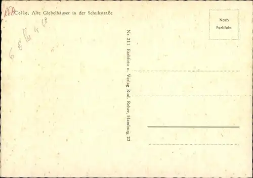 Ak Celle in Niedersachsen, Alte Giebelhäuser in der Schuhstraße