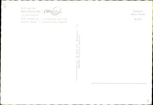 Ak Bad Godesberg Bonn am Rhein, Rheinhotel Dreesen mit Drachenfels