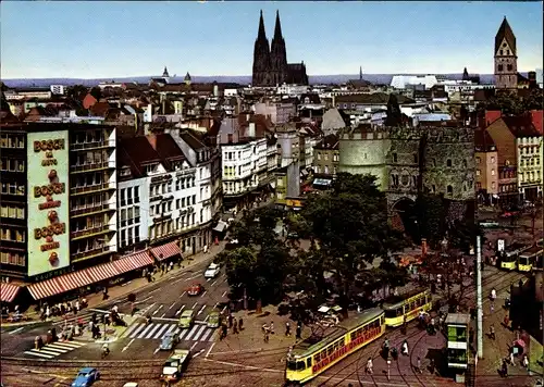 Ak Köln am Rhein, Hahnentor am Rudolfplatz, Straßenbahn