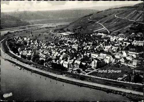 Ak Winningen an der Mosel, Hotel Schwan, Ortsansicht