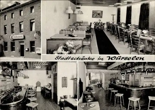 Ak Würselen Nordrhein Westfalen, Hotel Restaurant Stadtschänke, Außenansicht, Speisesaal