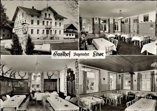 Ak Prem am Lech Oberbayern, Gasthof Bayerischer Löwe, Außenansicht, Speisesaal