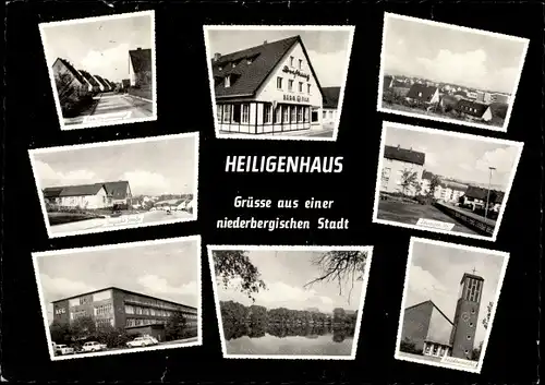Ak Heiligenhaus im Niederbergischen Land, Friedenskirche, Leipziger Straße, Dorfkrug, AEG Werk