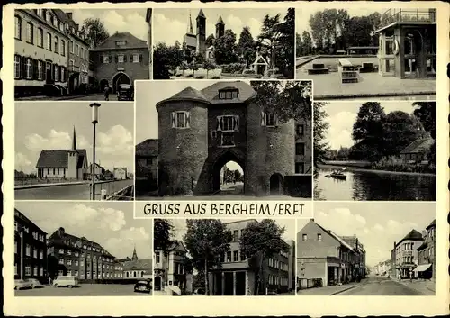 Ak Bergheim an der Erft, Tor, Kirche, Freibad, Teilansichten