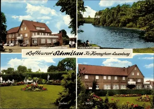 Ak Schmilau im Herzogtum Lauenburg, Hotel Schmilauer Hof, Pinnsee