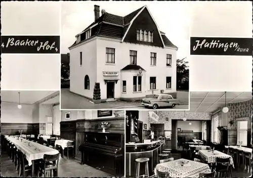 Ak Hattingen an der Ruhr, Gaststätte Baaker Hof, Rauendahlstraße 8, Innenansicht, Klavier