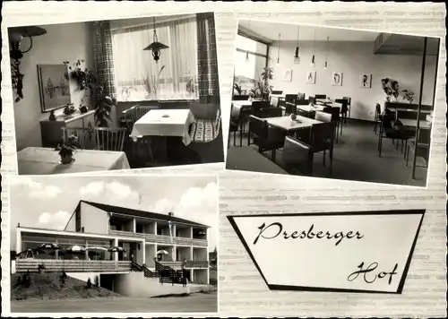 Ak Presberg Rüdesheim am Rhein, Hotel Presberger Hof, Cafe, Weinstube