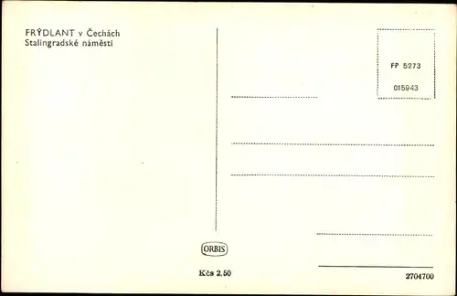 Ak Frýdlant v Čechách Friedland in Böhmen Reg Reichenberg, Stalingradske namesti